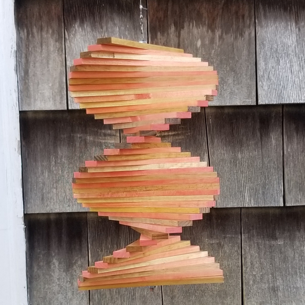 Stained spinner Windmill Windchime yard garden porch patio beachy fall Autumn